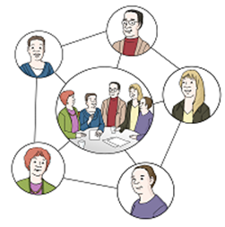 Illustration eines Netzwerk von Menschen.